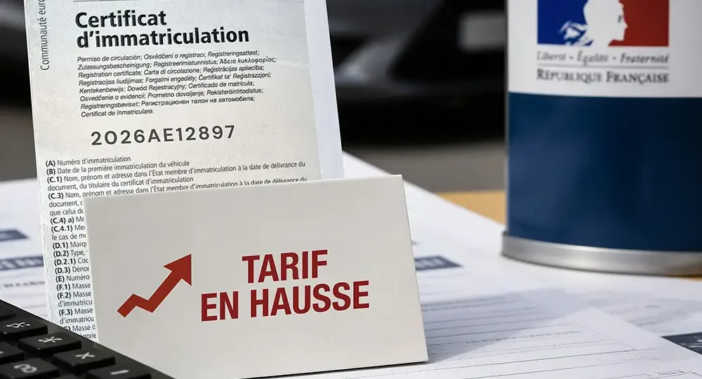 Augmentation du prix des cartes grises en 2026